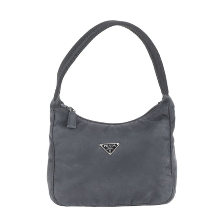 Prada Tessuto Nylon Triangle Logo Handbag Tote Black