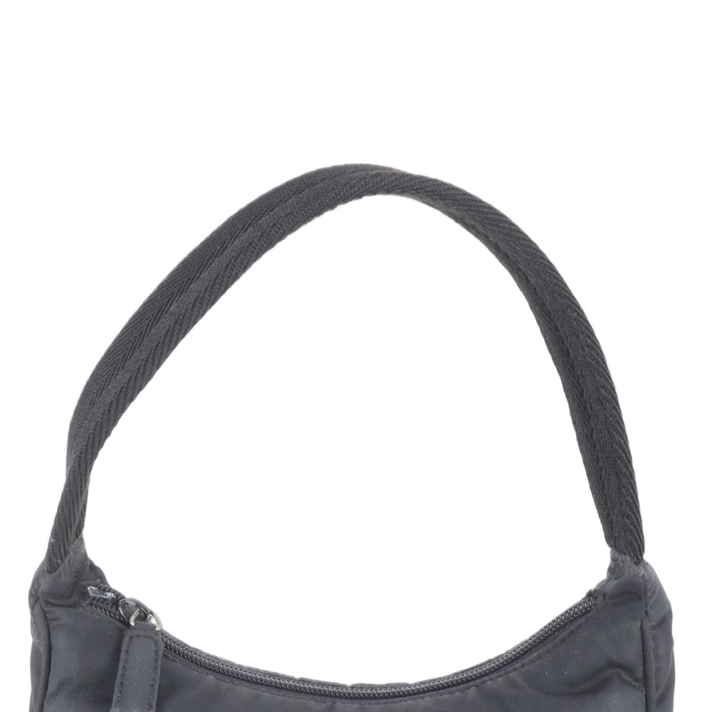 Prada Tessuto Nylon Triangle Logo Handbag Tote Black — view 2