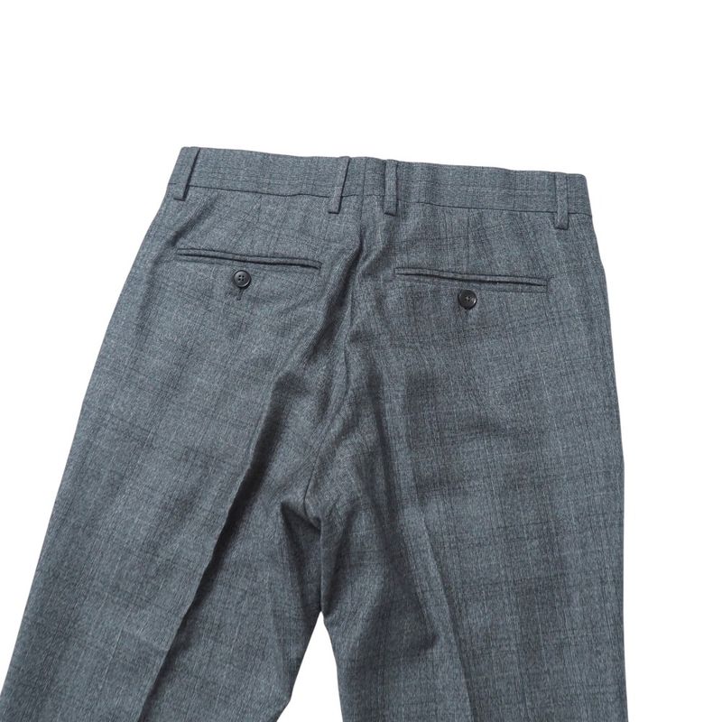 Gucci Suit Size 7-46 R Check Bleather Tailored Single Jacket 2B Tapered