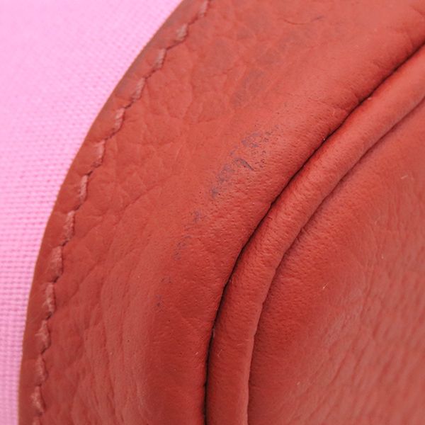 Hermes Tote Garden Party TPM Toile Officier Vache Country Pink and Rouge