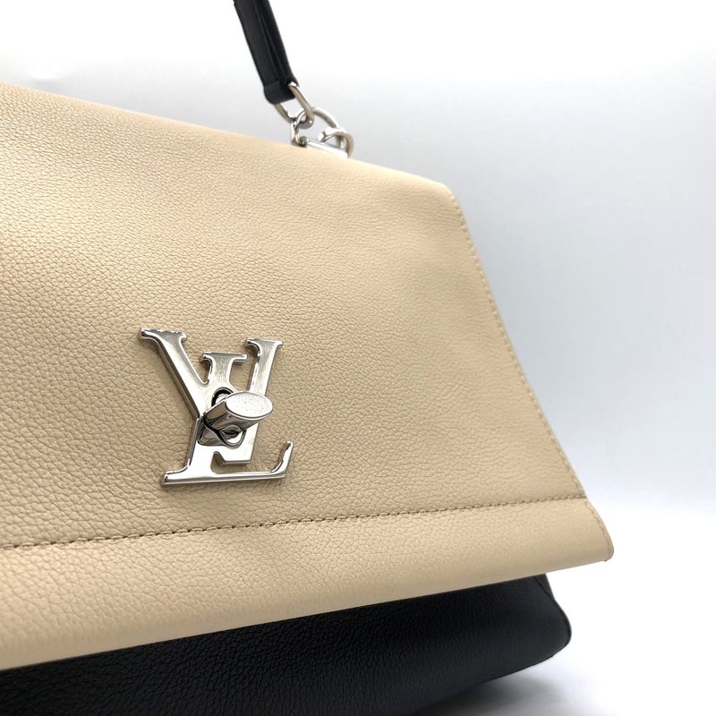 Louis Vuitton Lock Me 2 M50252 Handbag Shoulder Bag 2way Calf Leather Beige/blac