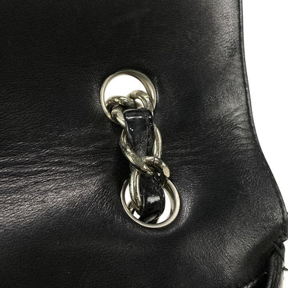 Chanel Shoulder Bag Deca Matelasse Black Coco Mark / Chain Shoulder / Silver