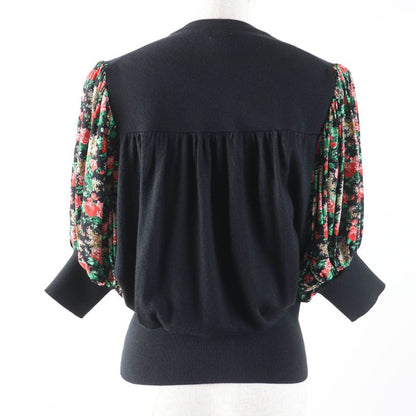 Louis Vuitton 19AW Wool Cashmere Silk Blend Floral Print Puff Sleeves Short