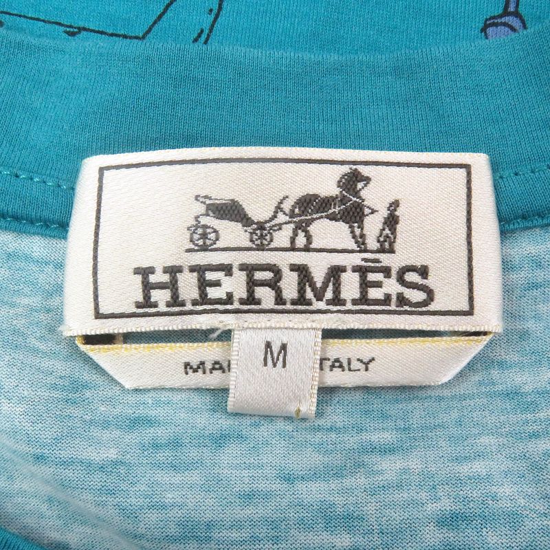 Hermes 100% Cotton Belt Crew Neck Short Sleeves Cut And Sewn Short Sleeve