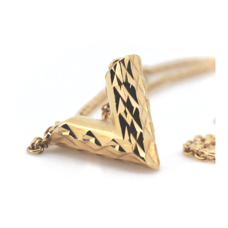 Louis Vuitton V Escential Necklace M64268 Gold Pawnshop Item