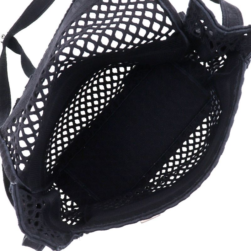 Dior Christian Dior Messenger Mesh Canvas Black Women's Shoulder Bag