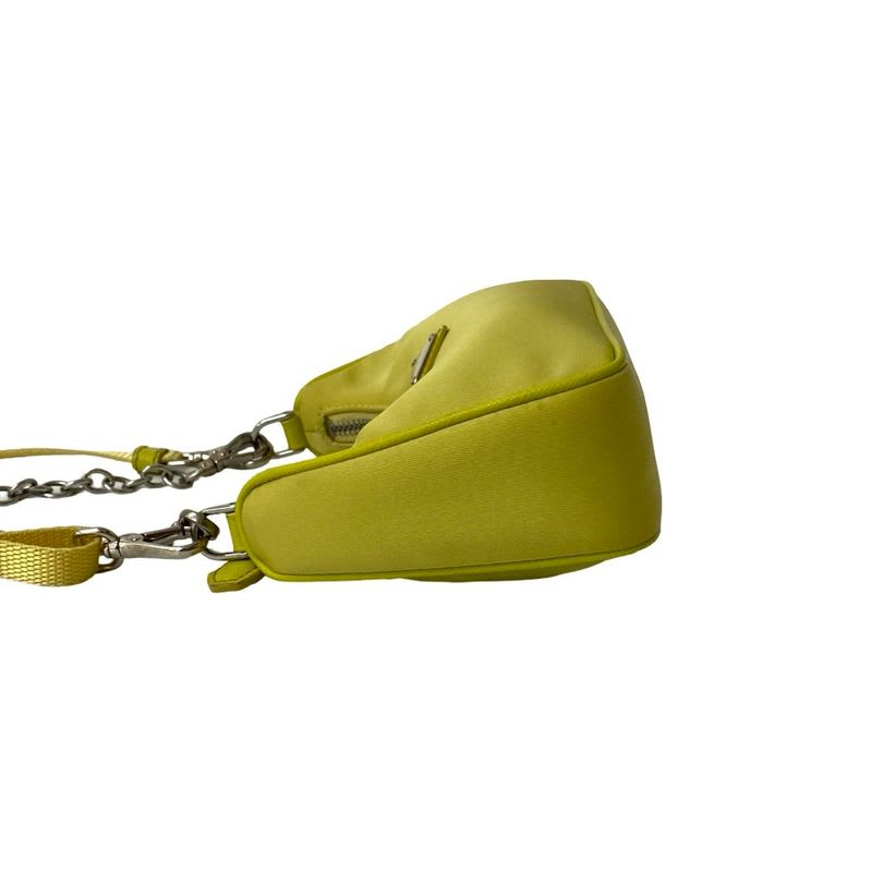Prada Triangle Logo Hardware Nylon 2-Way Chain Mini Handbag Shoulder Bag