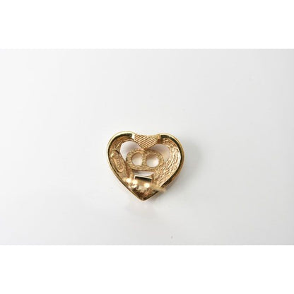 Christian Dior Earrings Vintage Heart Motif Rhinestone — view 5