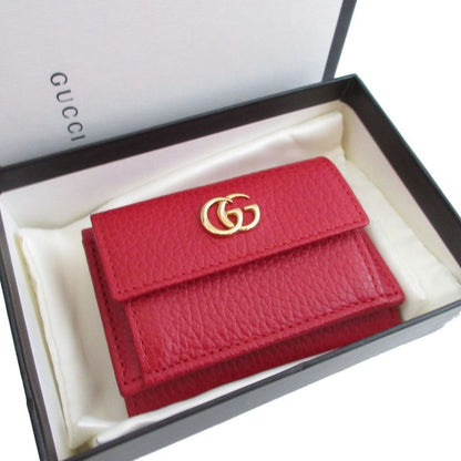 Gucci GG Marmont 523277 Compact Wallet Leather Red Bifold Wallet 0981 Gucci