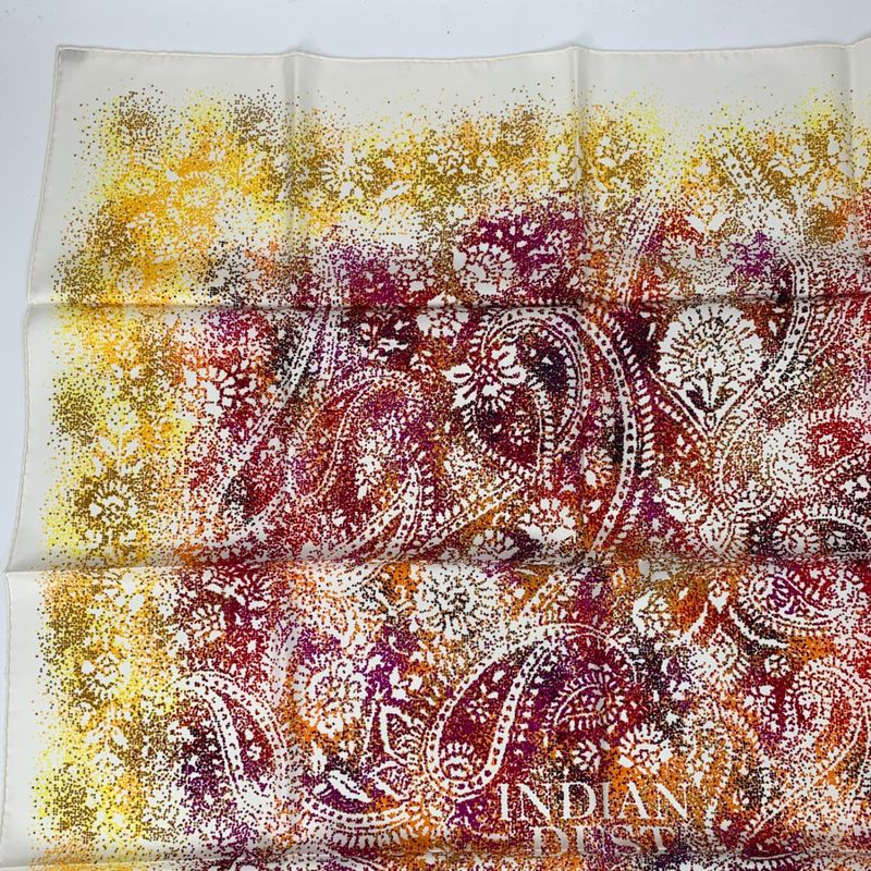 Hermes Scarf Silk Carre 90 Indian Dust White