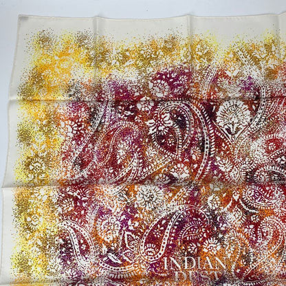Hermes Scarf Silk Carre 90 Indian Dust White