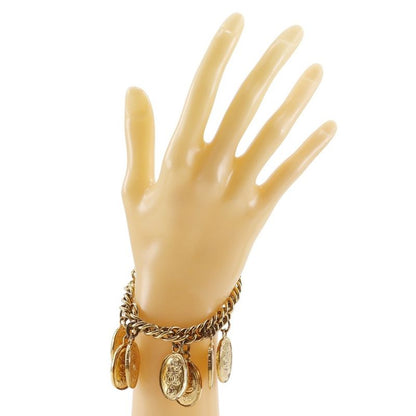 Chanel Medallion Charm Coco Mark Chain Gold Plated Ladies 83.4g Bracelet