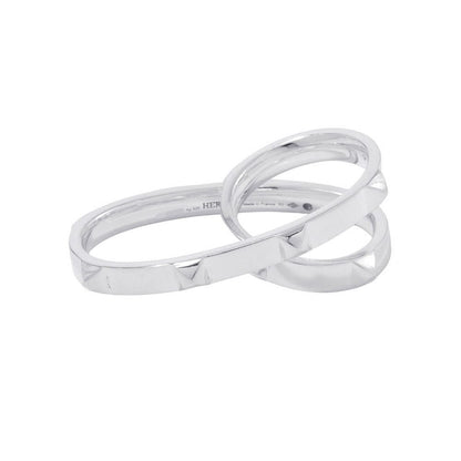 Hermes Ring Clou de Double Finger Silver 53