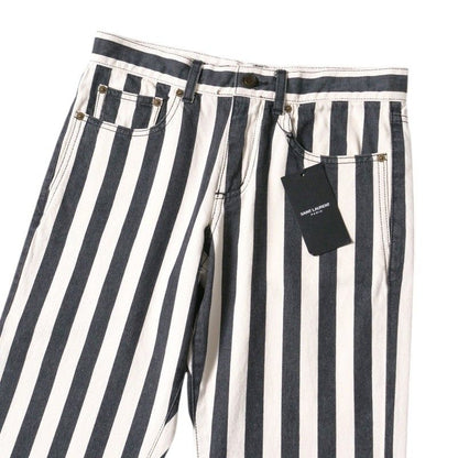 Saint Laurent Paris Denim Pants Size 25 (155 60Y) Striped Skinny