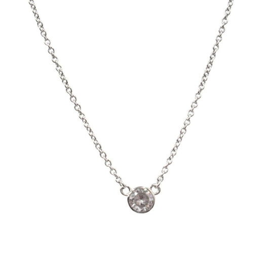 Tiffany & Co Polished 18k White Gold Diamond by the Yard Necklace