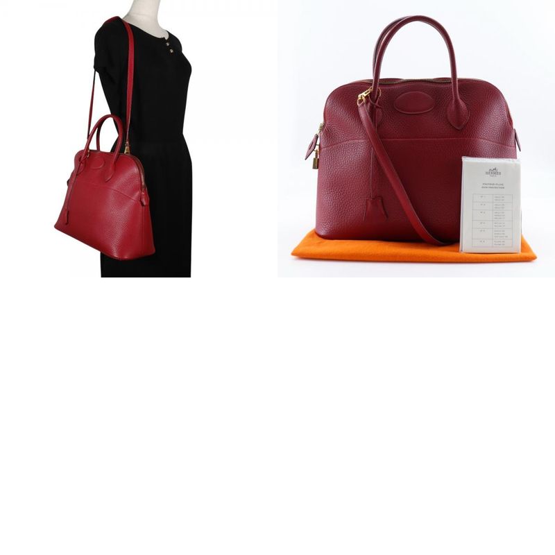 Hermes Bolide 35 Ardennes Red □O Ladies Handbag