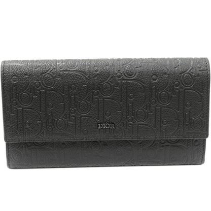 Christian Dior Zipper Long Wallet With Change Pocket Dior Gravity Leather Long