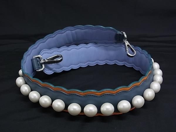 Fendi Strap You Leather Shoulder Strap For Bag Shoulder Strap Blue