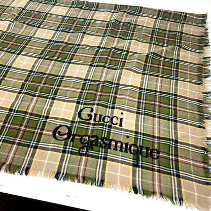 Gucci Shawl Check Large 620547 Wool Beige