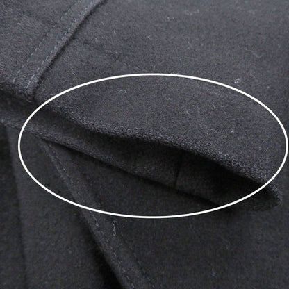 Saint Laurent Yves Wool Cassandra Logo Double Breasted Coat Black 44 — view 13