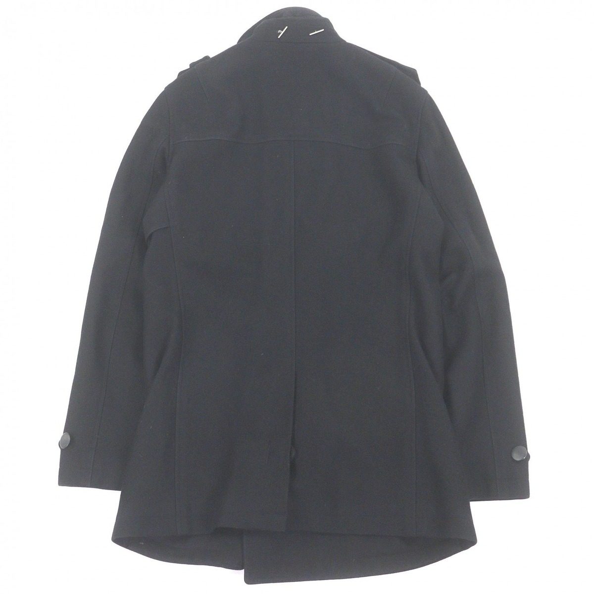 Saint Laurent Yves Wool Cassandra Logo Double Breasted Coat Black 44 — view 4