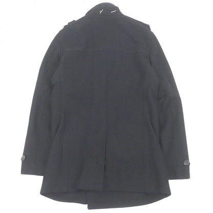 Saint Laurent Yves Wool Cassandra Logo Double Breasted Coat Black 44 — view 4