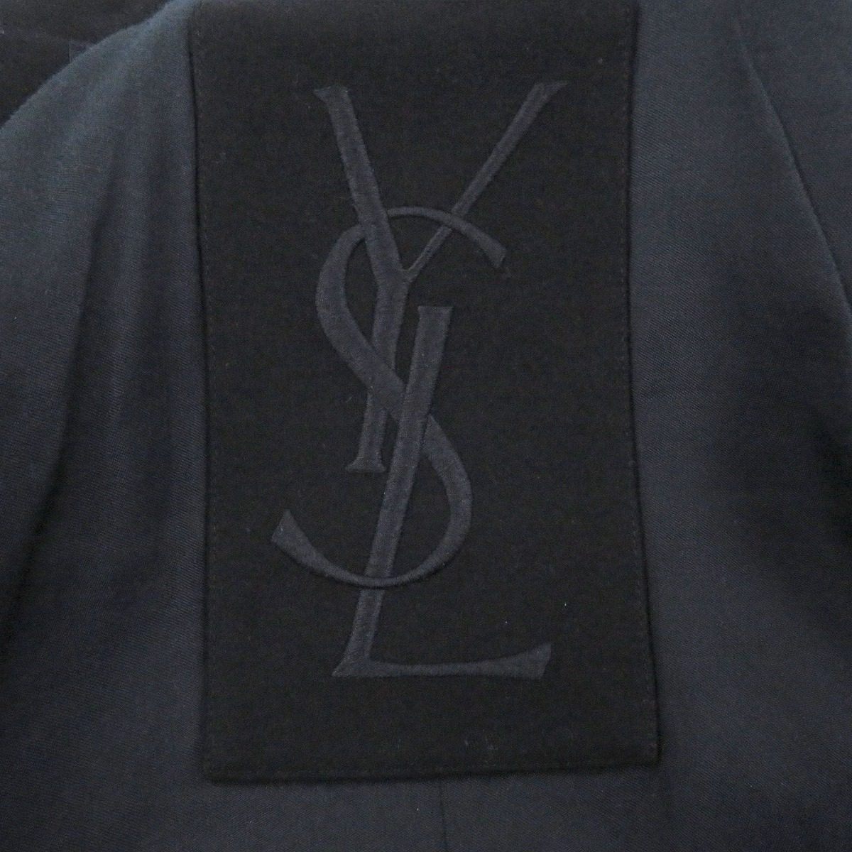 Saint Laurent Yves Wool Cassandra Logo Double Breasted Coat Black 44 — view 7