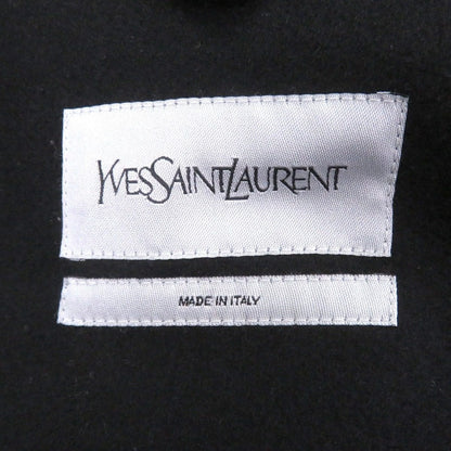 Saint Laurent Yves Wool Cassandra Logo Double Breasted Coat Black 44 — view 8