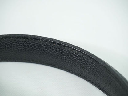 Authentic Chanel Coco Mark Matelasse Turnlock Handbag Caviar Skin Leather Black