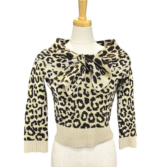 Christian Dior Sweater Leopard Print 154 S02 Am006 Cashmere Brown