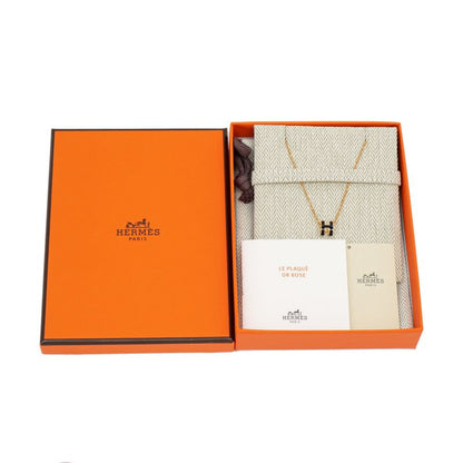 Hermes Necklace Pop Ash Mini Pendant Black Rose Gold Hardware Accessorie