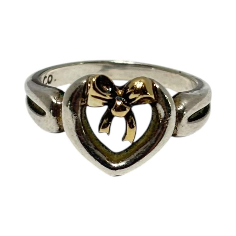 Tiffany & Co 750 925 Open Heart Ribbon Ring Open Heart Ribbon Ring Size 9