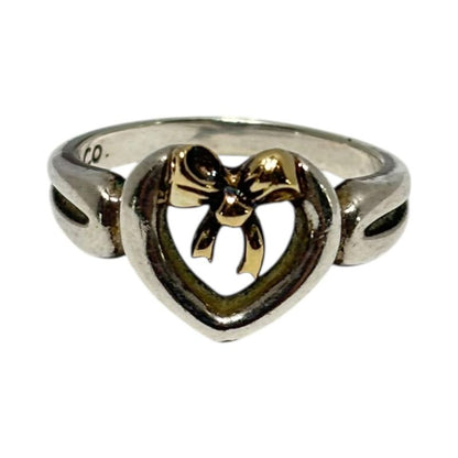 Tiffany & Co 750 925 Open Heart Ribbon Ring Open Heart Ribbon Ring Size 9