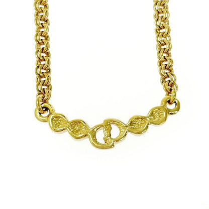 Christian Dior GP Rhinestone CD Logo Necklace Women's Gold 404730 Necklace