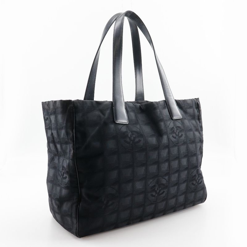 Chanel Tote MM New Travel Line A15991 Nylon Canvas Black Ladies Tote Bag