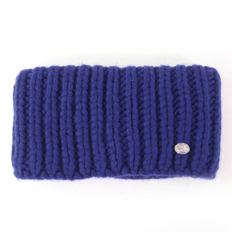 CHANEL P72987k10476 Knit Neck Warmer/arm Warmer 2-piece Set With Coco Mark Blue