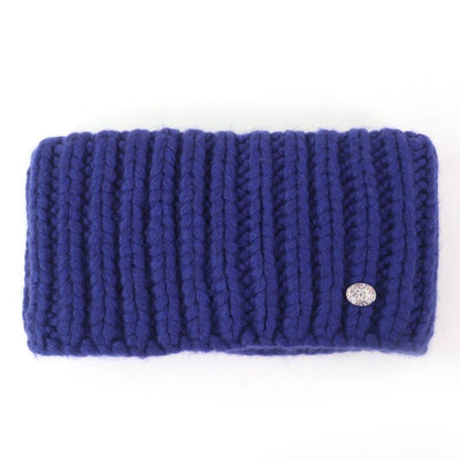CHANEL P72987k10476 Knit Neck Warmer/arm Warmer 2-piece Set With Coco Mark Blue