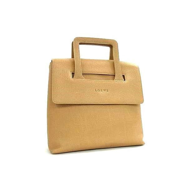 Loewe Bag Handbag Beige Leather Women Silver Hardware