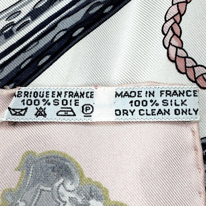 HERMES Silk Scarf Carre 90 Les Cles The Keys by Caty Latham Pink