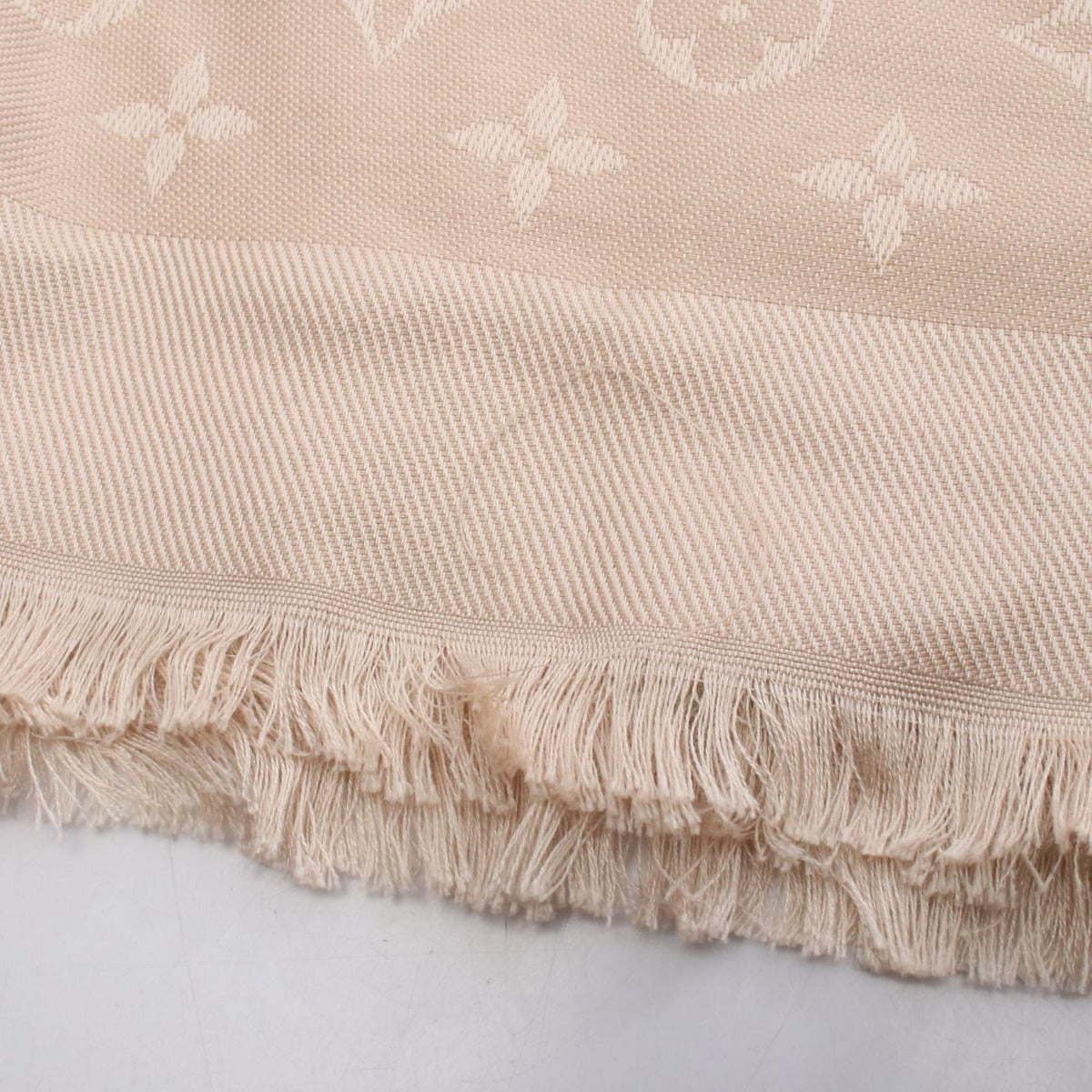 Louis Vuitton Monogram Ecru Silk Wool Shawl — view 5