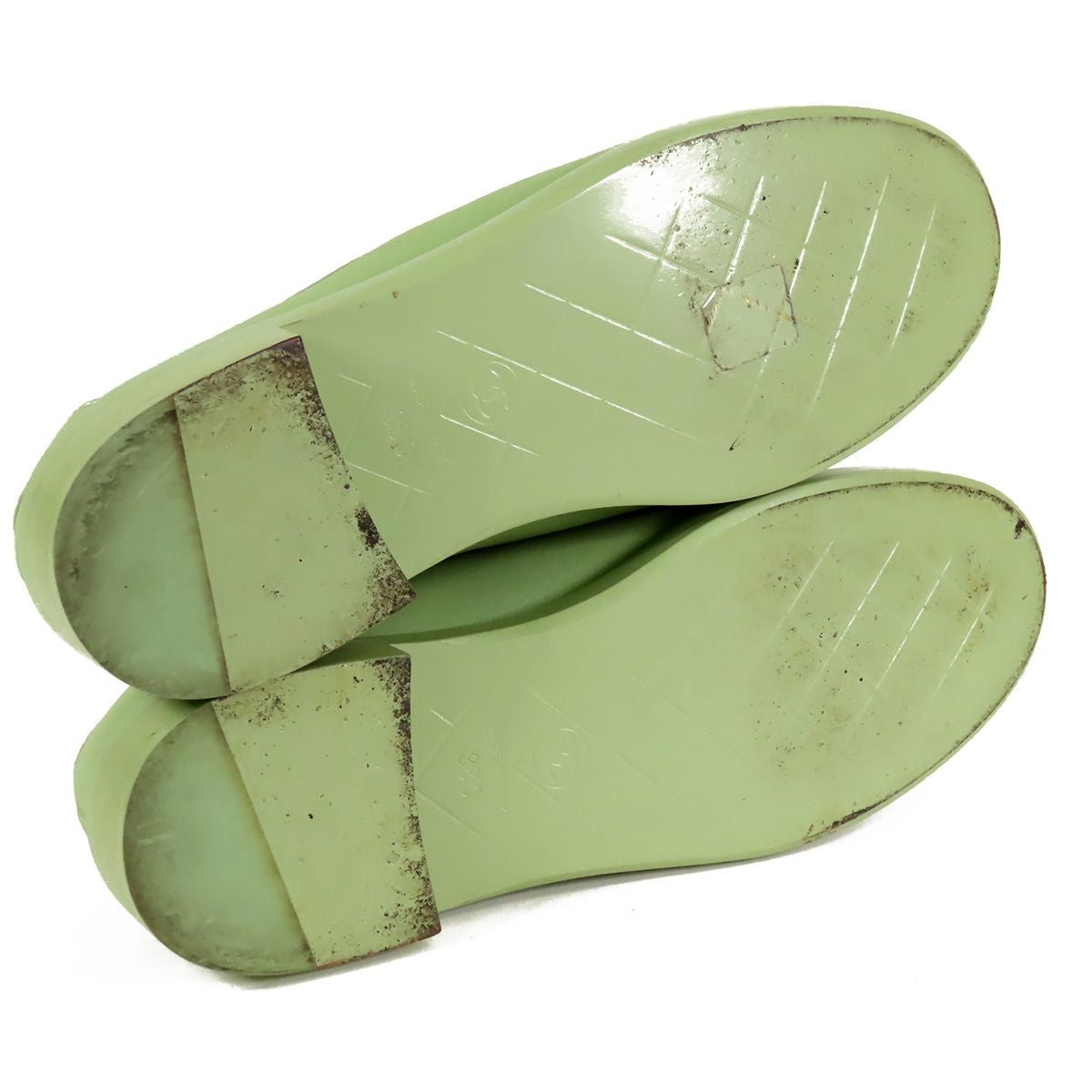 Chanel Turnlock Loafers Pistachio Green Leather Quilted Stitch — view 4