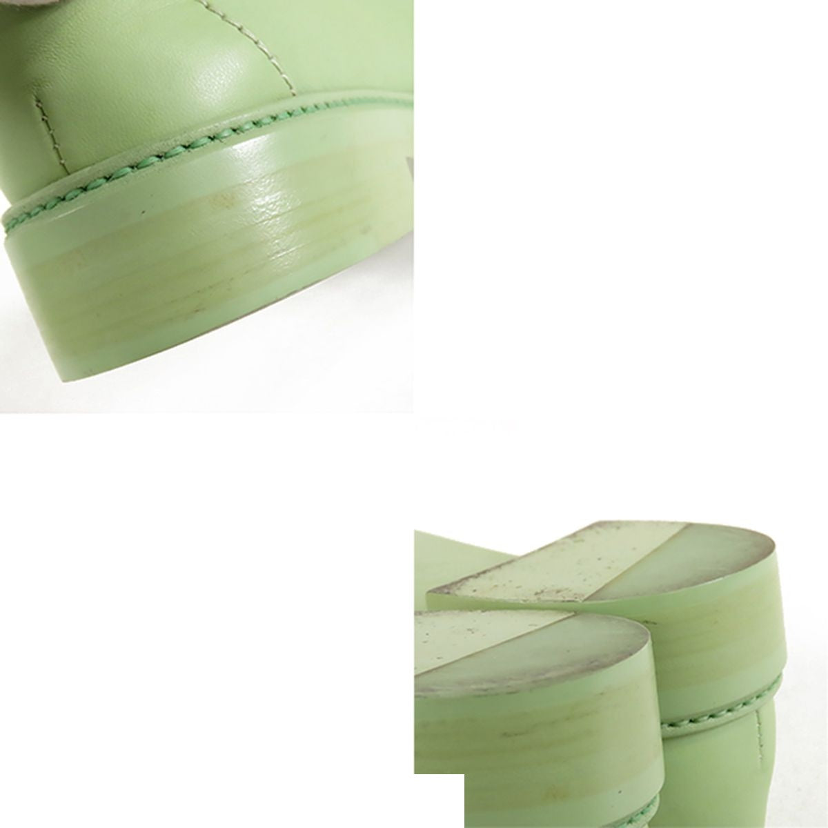 Chanel Turnlock Loafers Pistachio Green Leather Quilted Stitch — view 7