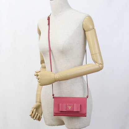 Prada Shoulder Wallet 1m1437 Chain Wallet Saffiano Leather Women