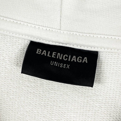 Balenciaga D7 Distressed Hoodie Demna Era M White — view 8