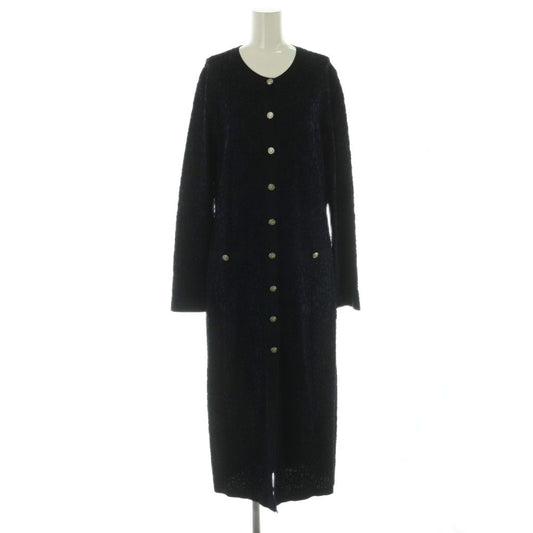 Chanel Camellia Cardigan Cotton Navy Blue