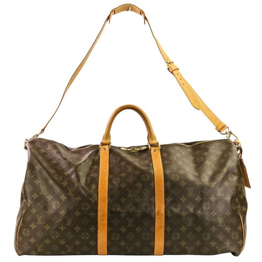 Louis Vuitton Monogram Keepall Bandouliere 60 Boston Bag Brown