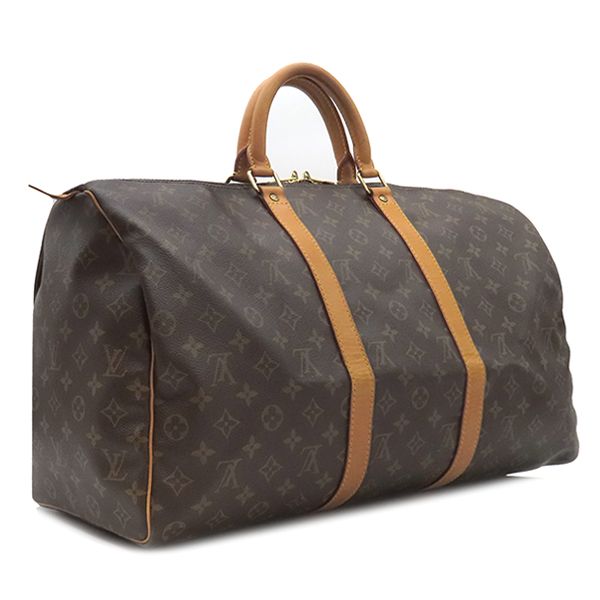 Louis Vuitton Boston Bag Keepall 50 Monogram Canvas Monogram Gold Hardware