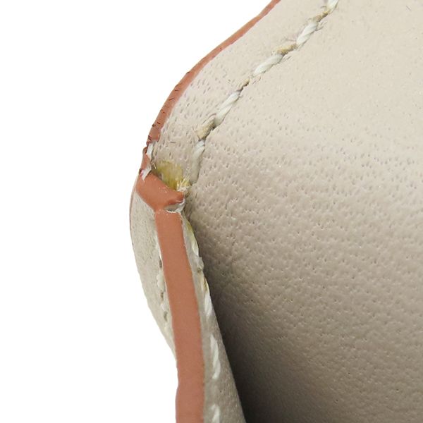 Loewe Card Case Square Coin Card Holder Pepple Grain Calf Rye Togo Roasted