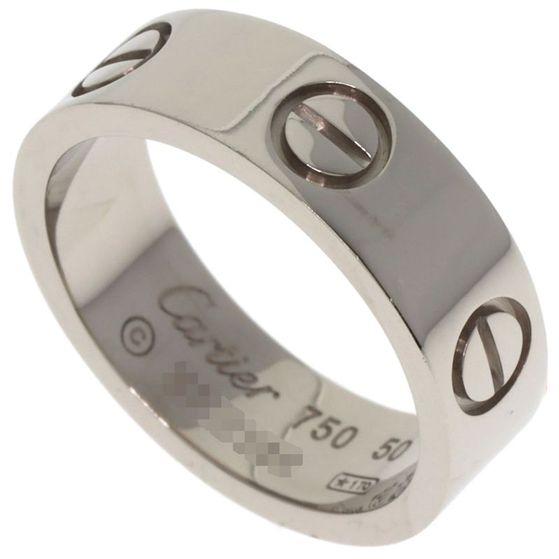 Cartier Love Ring #50 Ring - 18K White Gold Ladies