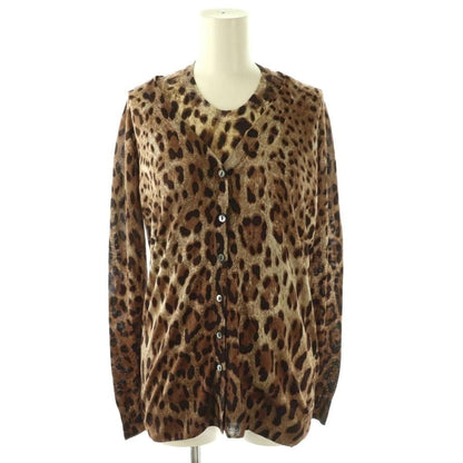 Dolce & Gabbana Knit Ensemble Cardigan Pullover Animal Pattern 36 38 Brown DF